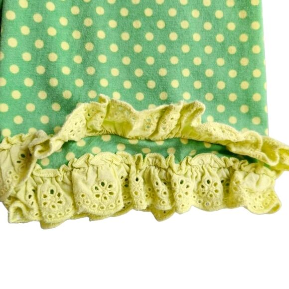 Matilda Jane Girls Shorts Playful Green Yellow Polka Dots & Ruffled Hem Size 8 - Picture 6 of 11